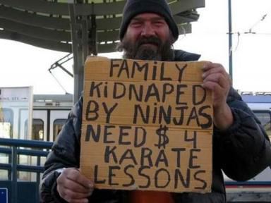 Creative homeless signs