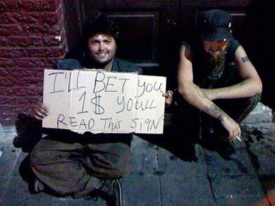 Creative homeless signs