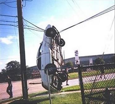 Car on a power line