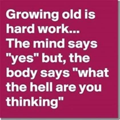 Growing old is hard work …